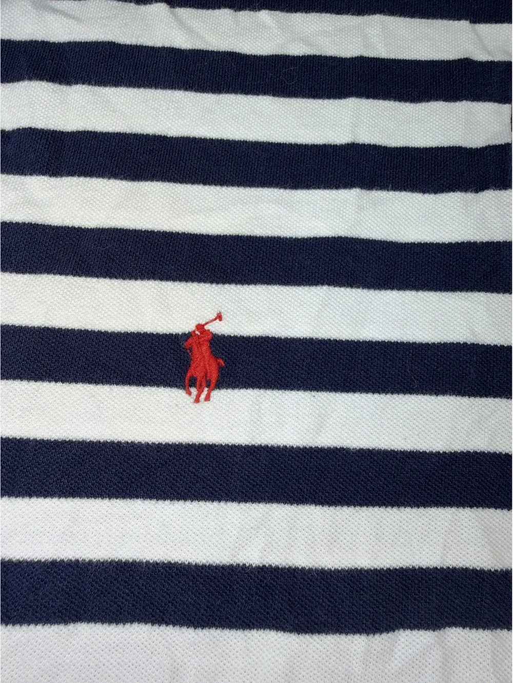 Polo Ralph Lauren Men's Striped Navy and White Polo Shirt Size 2XB Big Tall